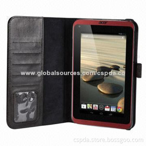 PU Leather Back Stand Case for Acer B1-720 with Name Card Slot and Elastic Band